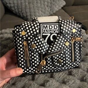 Black and White Polka Dot Crossbody Bag